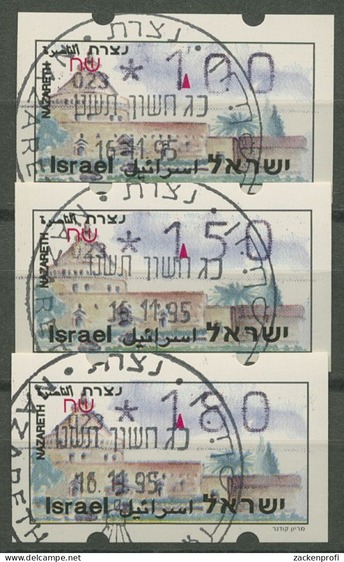 Israel ATM 1994 Nazareth Automat 023, Satz 3 Werte, ATM 19.2 X S3 Gestempelt - Viñetas De Franqueo (Frama)