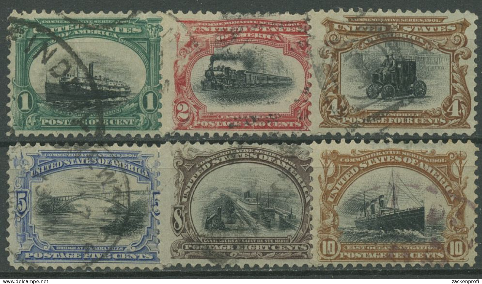 USA 1901 Panamerikanische Ausstellung Buffalo 132/37 Gestempelt Teils Kl. Fehler - Gebruikt