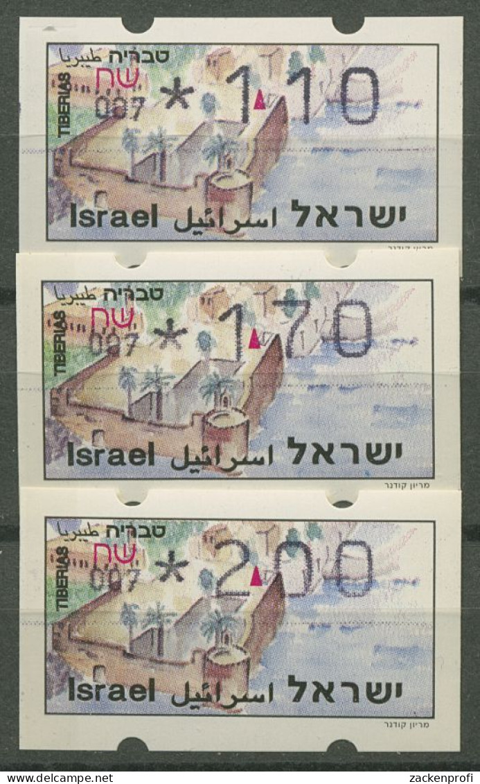 Israel ATM 1994 Tiberias Automat 007, 3 Werte Phosphor ATM 15.1 Y S5 Postfrisch - Vignettes D'affranchissement (Frama)