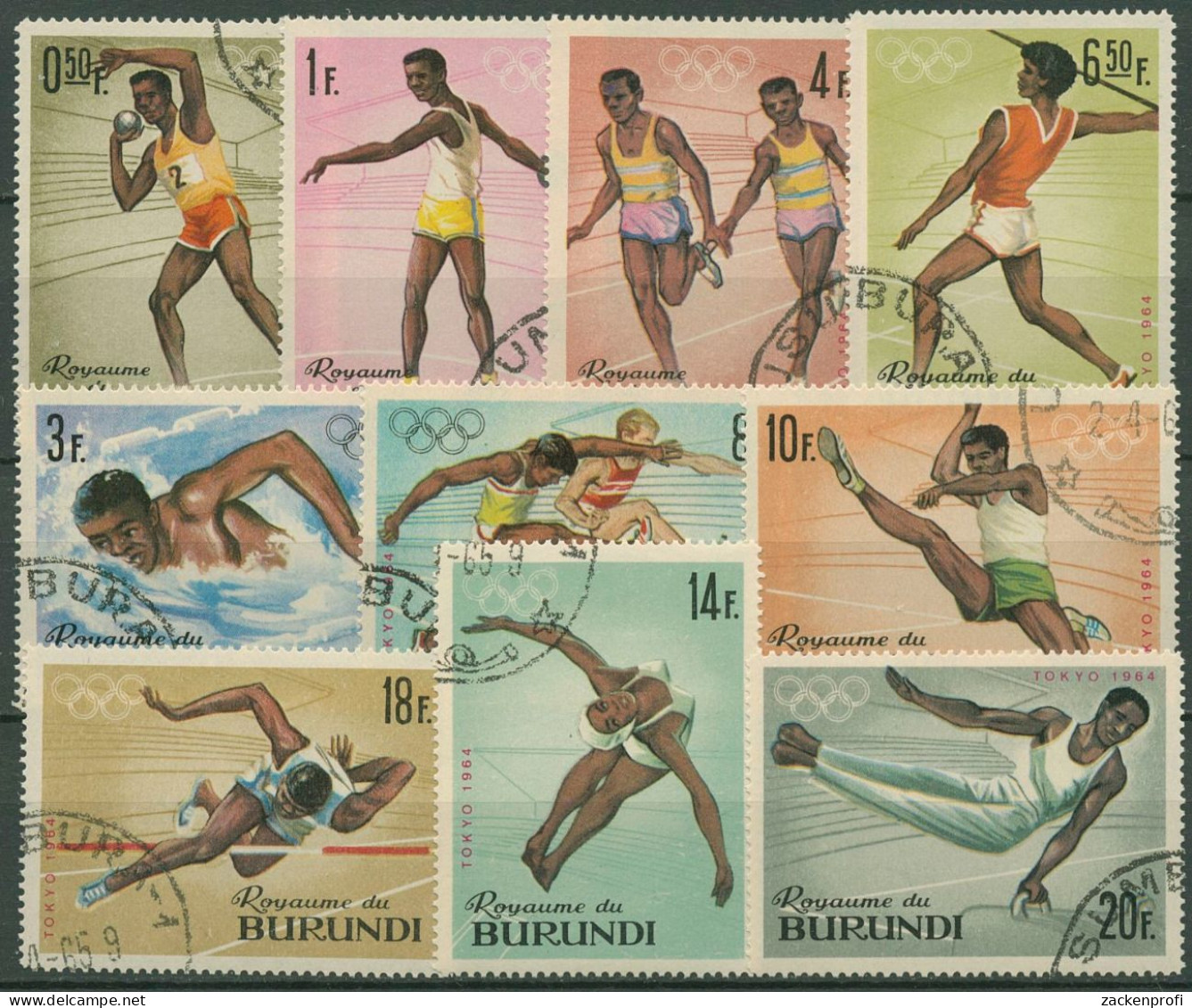 Burundi 1964 Olympische Sommerspiele In Tokio 125/34 A Gestempelt - Gebraucht