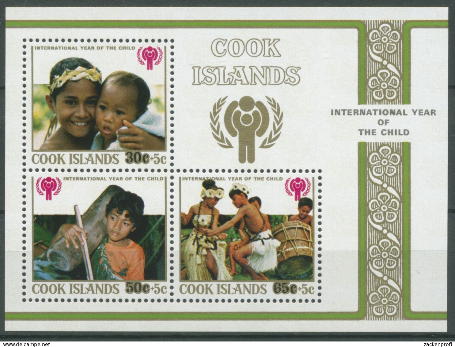 Cook-Inseln 1979 Jahr Des Kindes Tanzen Trommel Block 91 Postfrisch (C28632) - Cookeilanden