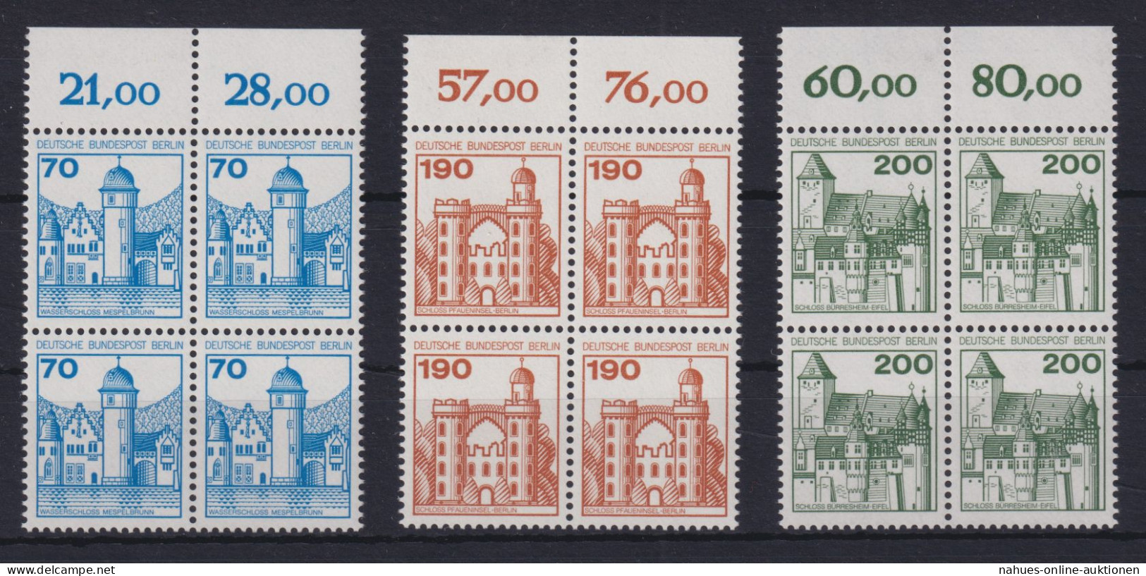 Berlin Burgen & Schlösser Gutes Mehrfach Lot Paare + 5er Streifen Etc. Luxus - Storia Postale