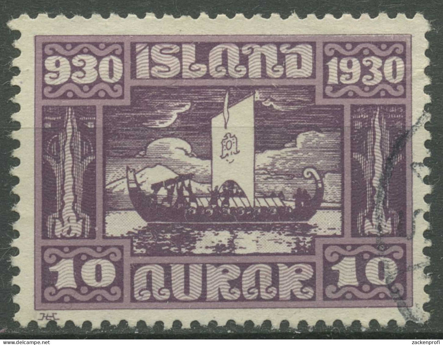 Island 1930 1000 Jahre Allthing Segelboot 128 Gestempelt - Used Stamps