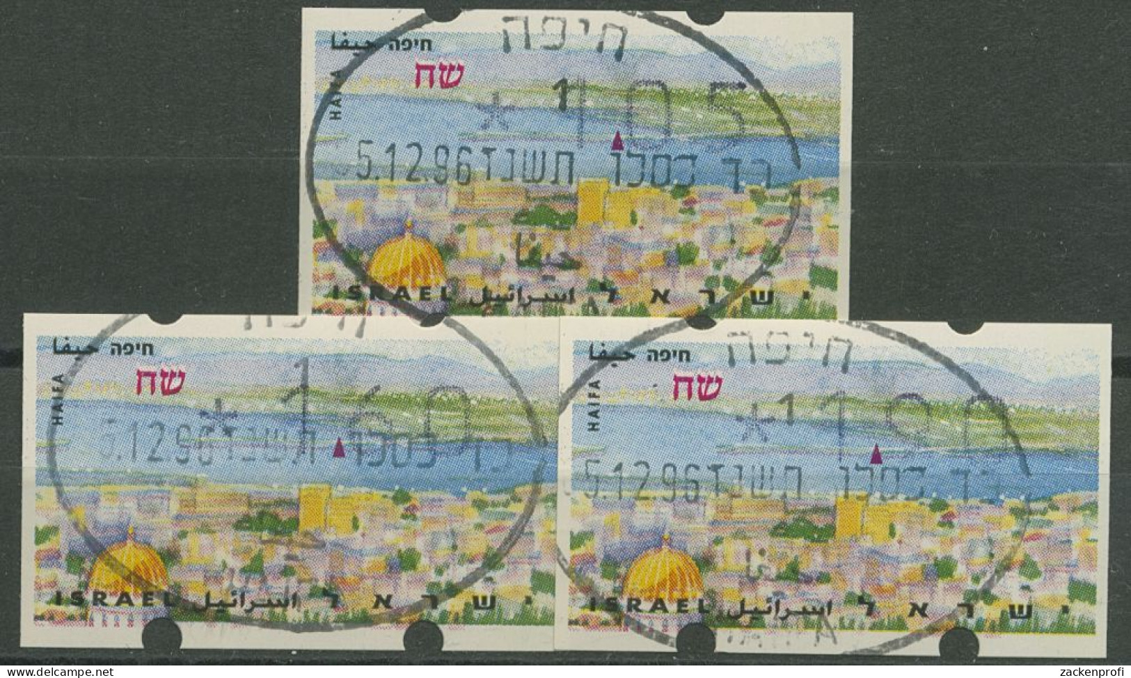 Israel 1996 ATM Tourismus Haifa Mit Phosphorstreifen ATM 31 Y S1 Gestempelt - Viñetas De Franqueo (Frama)