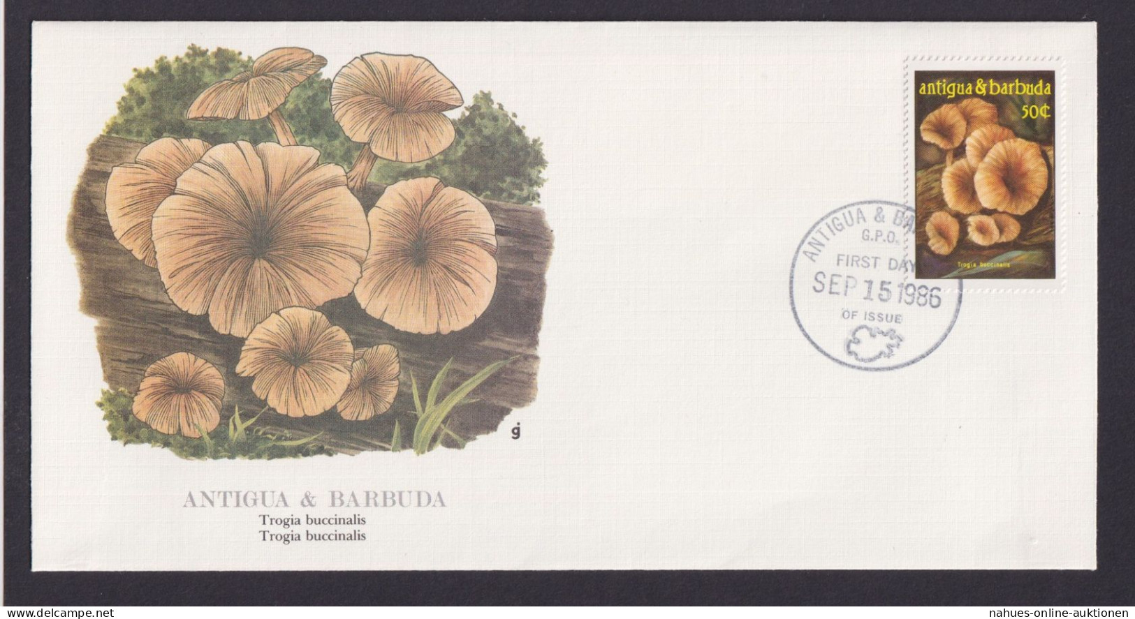 Antigua Barbuda Karibik Kleine Antillen Flora Pilze Schöner Künstler Brief - Antigua Y Barbuda (1981-...)