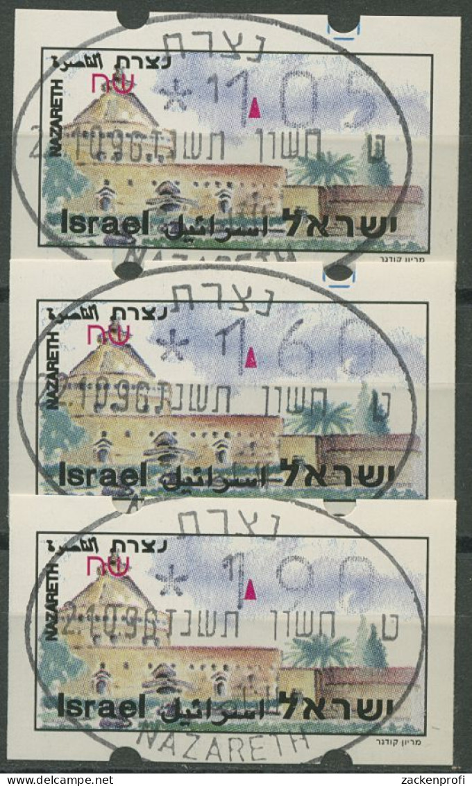 Israel ATM 1994 Nazareth Satz 3 Werte (ohne Phosphor) ATM 13.2 X S8 Gestempelt - Viñetas De Franqueo (Frama)