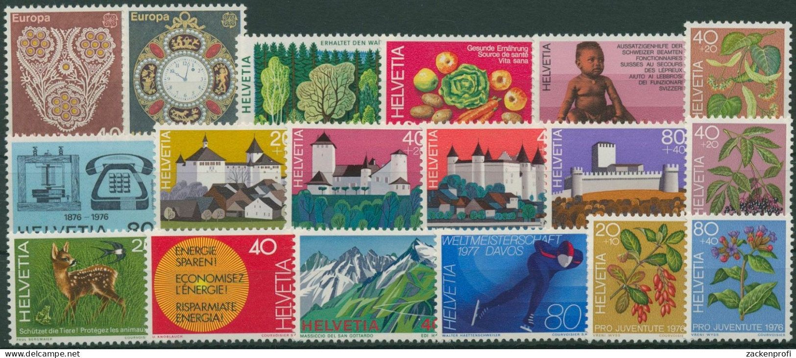 Schweiz Jahrgang 1976 Komplett 1069/86 Postfrisch (G96405) - Nuovi