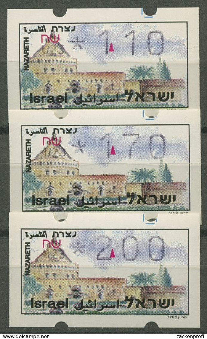 Israel ATM 1994 Nazareth Automat 023, Satz 3 Werte, ATM 19.2 X S5 Postfrisch - Automatenmarken (Frama)