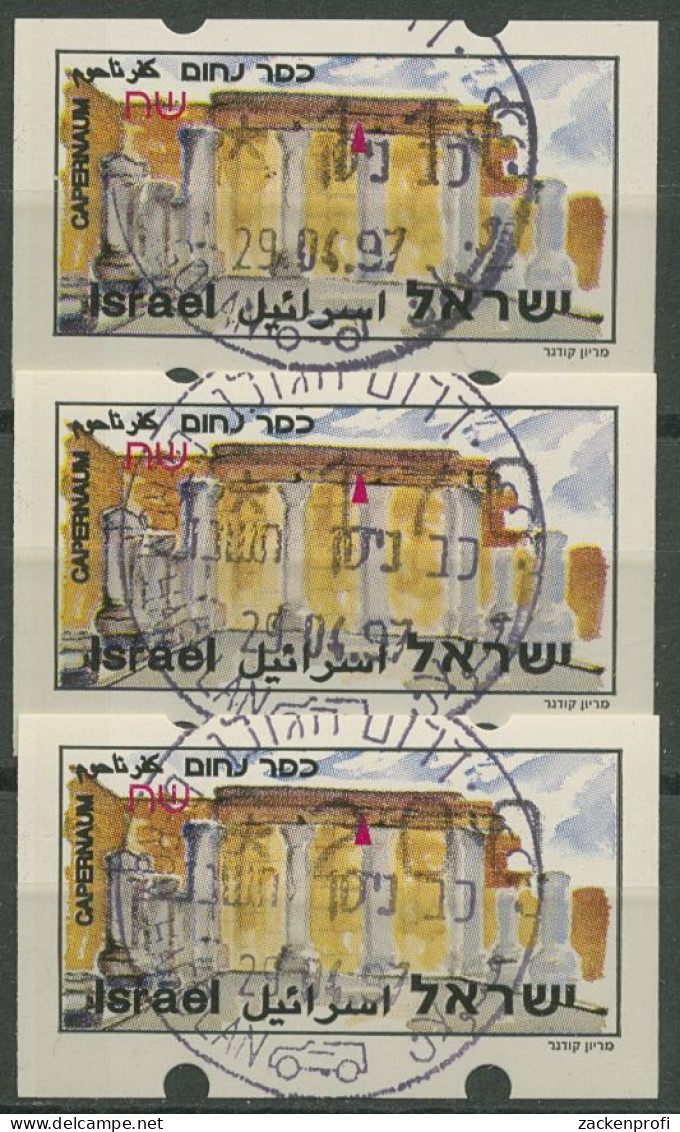 Israel ATM 1994 Kapernaum Satz 3 Werte (mit Phosphor), ATM 22.2 Y S9 Gestempelt - Franking Labels