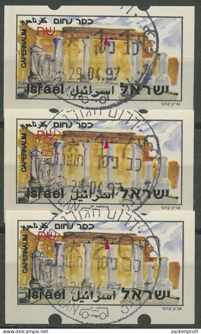 Israel ATM 1994 Kapernaum Satz 3 Werte (mit Phosphor), ATM 22.2 Y S9 Gestempelt - Vignettes D'affranchissement (Frama)