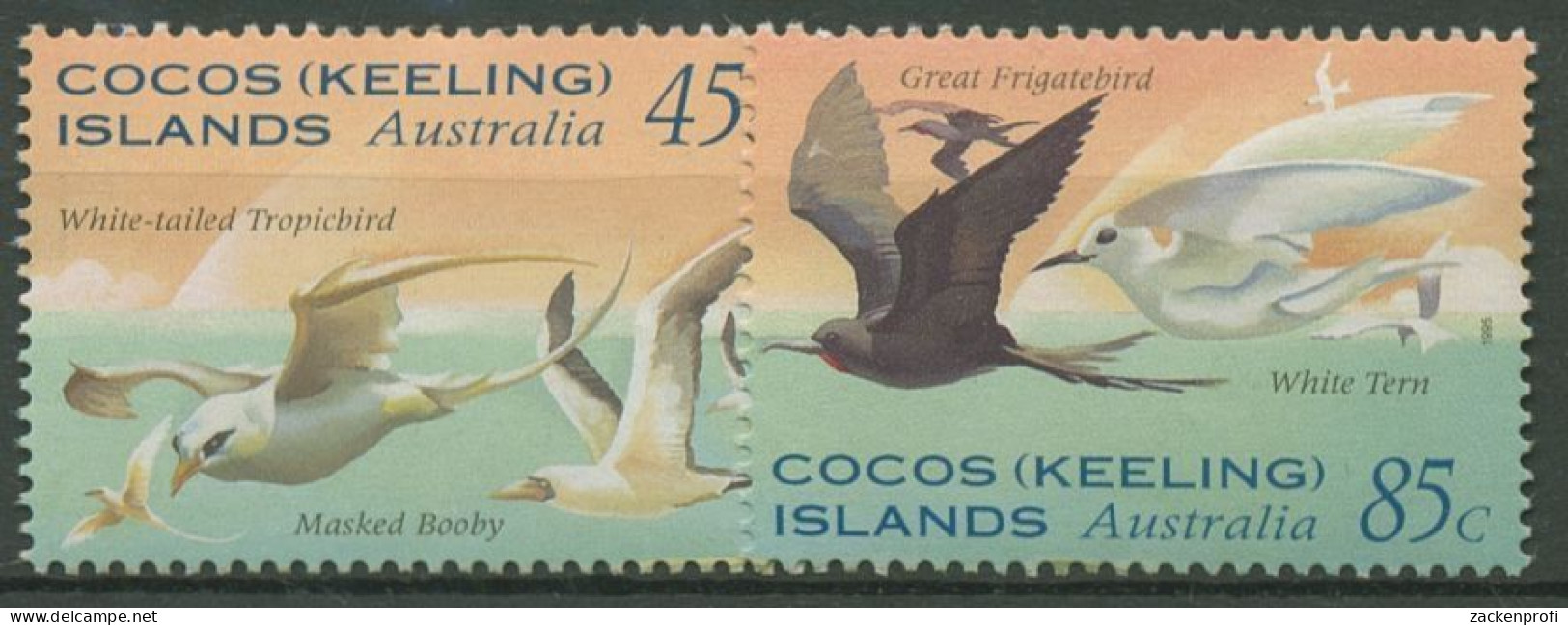 Kokos-Inseln 1995 Seevögel Bindenfregattvogel Tropikvogel 332/33 Postfrisch - Cocos (Keeling) Islands