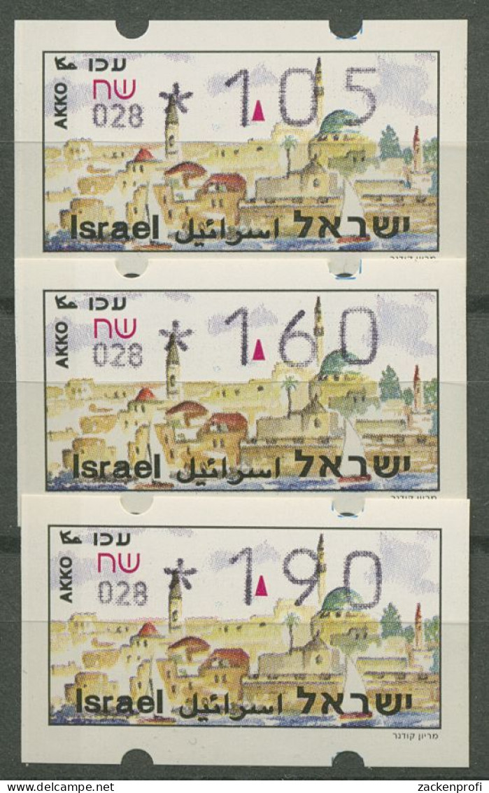 Israel ATM 1994 Akko, Nr. 028, 3 Werte Mit Phosphor ATM 14.4 Y S4 Postfrisch - Viñetas De Franqueo (Frama)