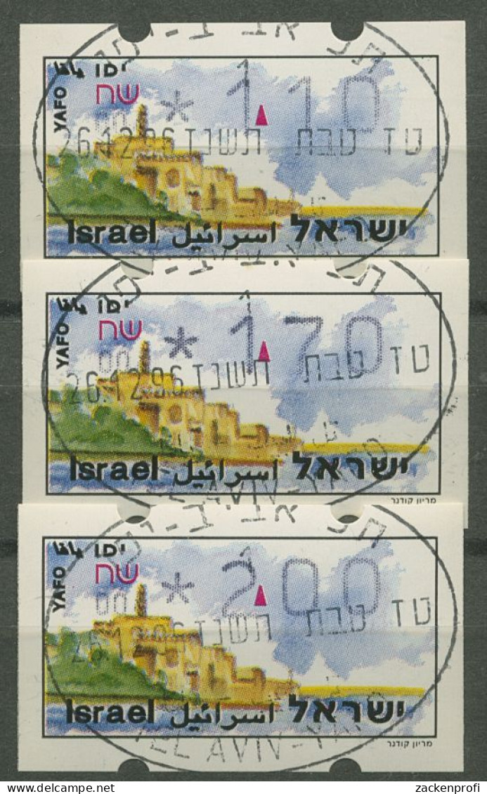 Israel ATM 1994 Jaffa Automat 004, Satz 3 Werte, ATM 16.1 X S5 Gestempelt - Vignettes D'affranchissement (Frama)
