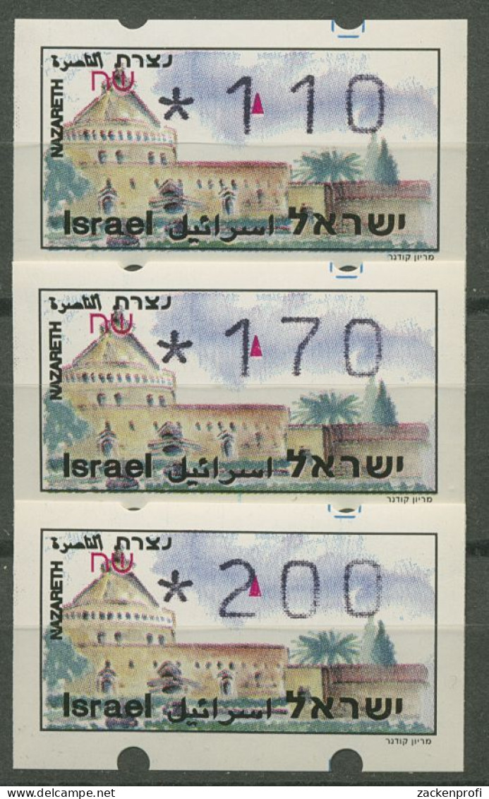 Israel ATM 1994 Nazareth Satz 3 Werte (ohne Phosphor) ATM 13.2 X S9 Postfrisch - Vignettes D'affranchissement (Frama)