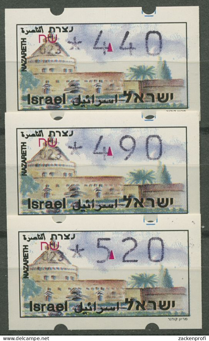 Israel ATM 1994 Nazareth Automat 023, Satz 3 Werte, ATM 19.2 X S Postfrisch - Viñetas De Franqueo (Frama)