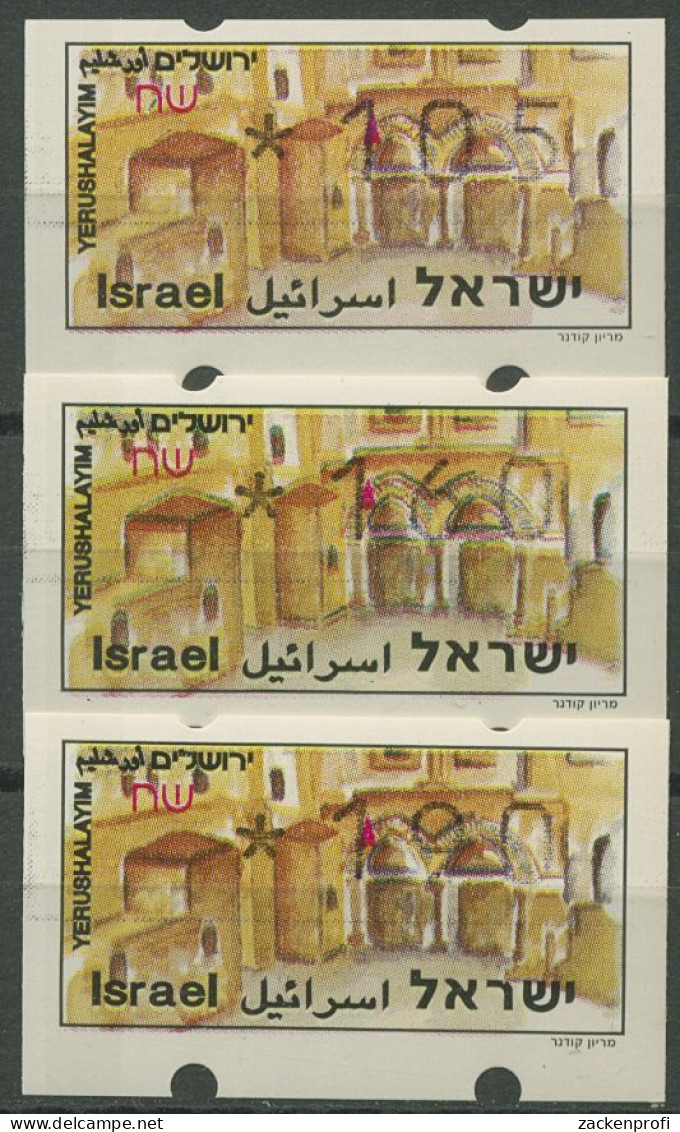Israel ATM 1994 Jerusalem Satz 3 Werte (mit Phosphor), ATM 21.2 Y S8 Postfrisch - Automatenmarken (Frama)