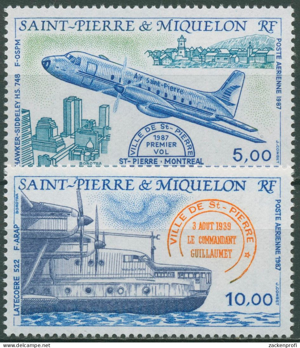 Saint-Pierre Et Miquelon 1987 Flugzeuge Flugboot 548/49 Postfrisch - Unused Stamps