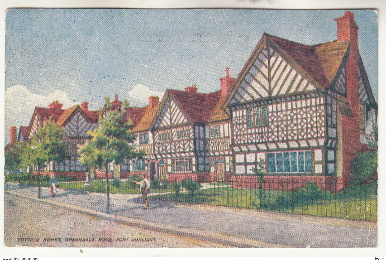 DC07.  Antique Postcard. Cottage Homes, Greendale Road, Port Sunlight. Cheshire - Other & Unclassified