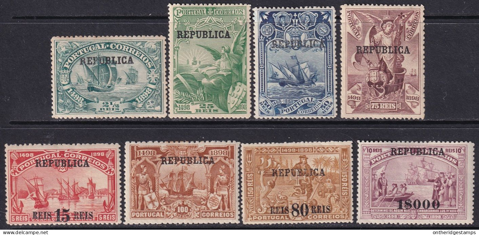 Portugal 1911 Sc 185-92 Mundifil 184-91 Set MH* - Unused Stamps