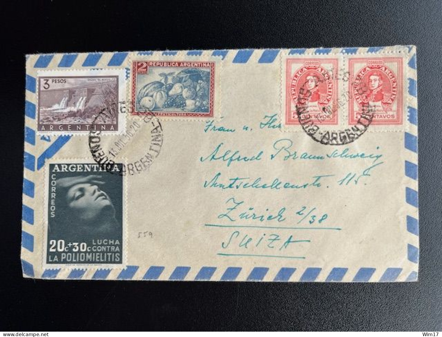 ARGENTINA 1956 AIR MAIL LETTER BUENOS AIRES TO ZURICH 13-07-1956 ARGENTINIE - Briefe U. Dokumente