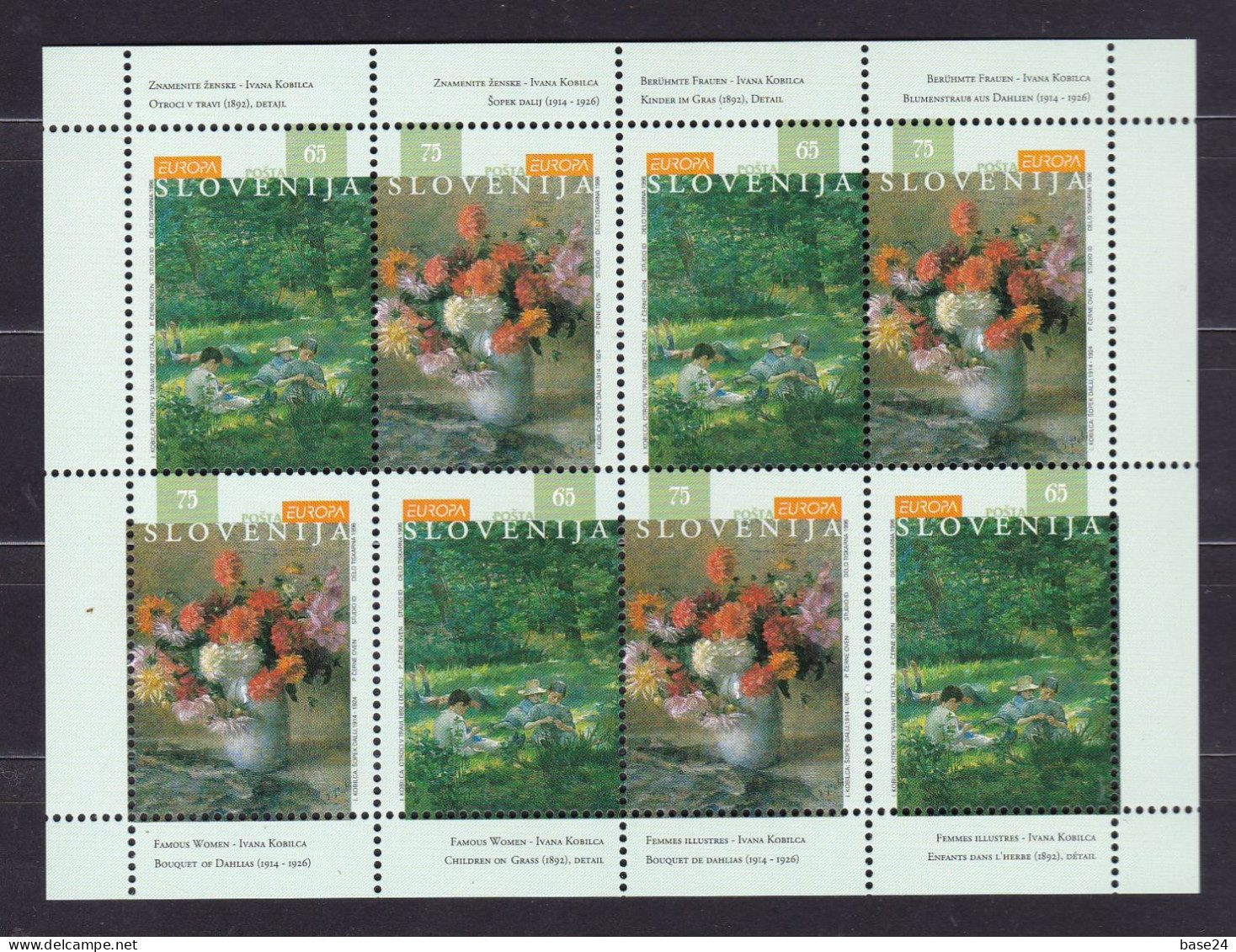 1996 Slovenia Slovénie EUROPA CEPT EUROPE Minifoglio MNH** Minisheet - 1996