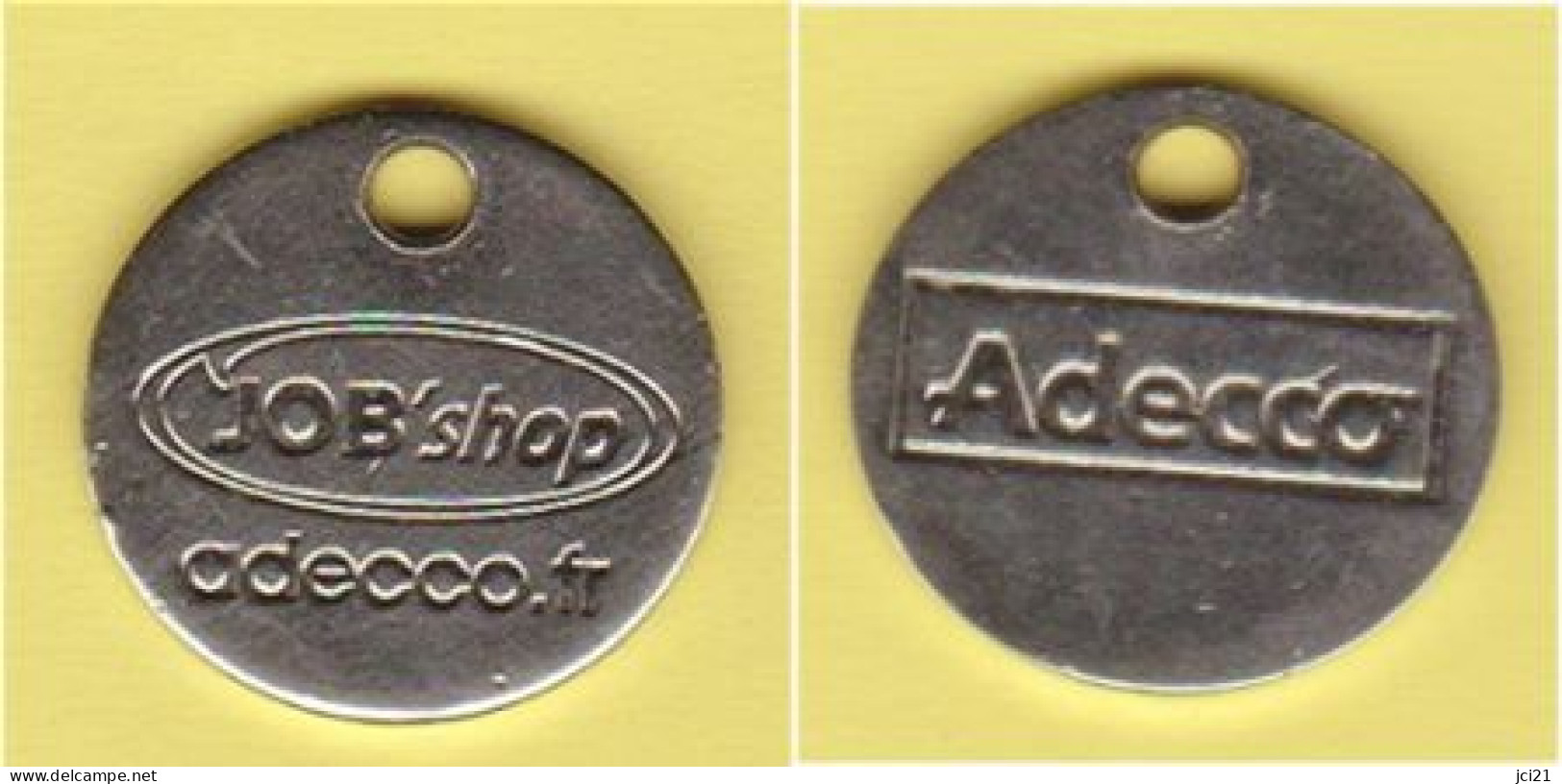 JETON DE CADDIE " JOB'SHOP - ADECOO " (SCANN RECTO-VERSO) [D]_J538 - Trolley Token/Shopping Trolley Chip