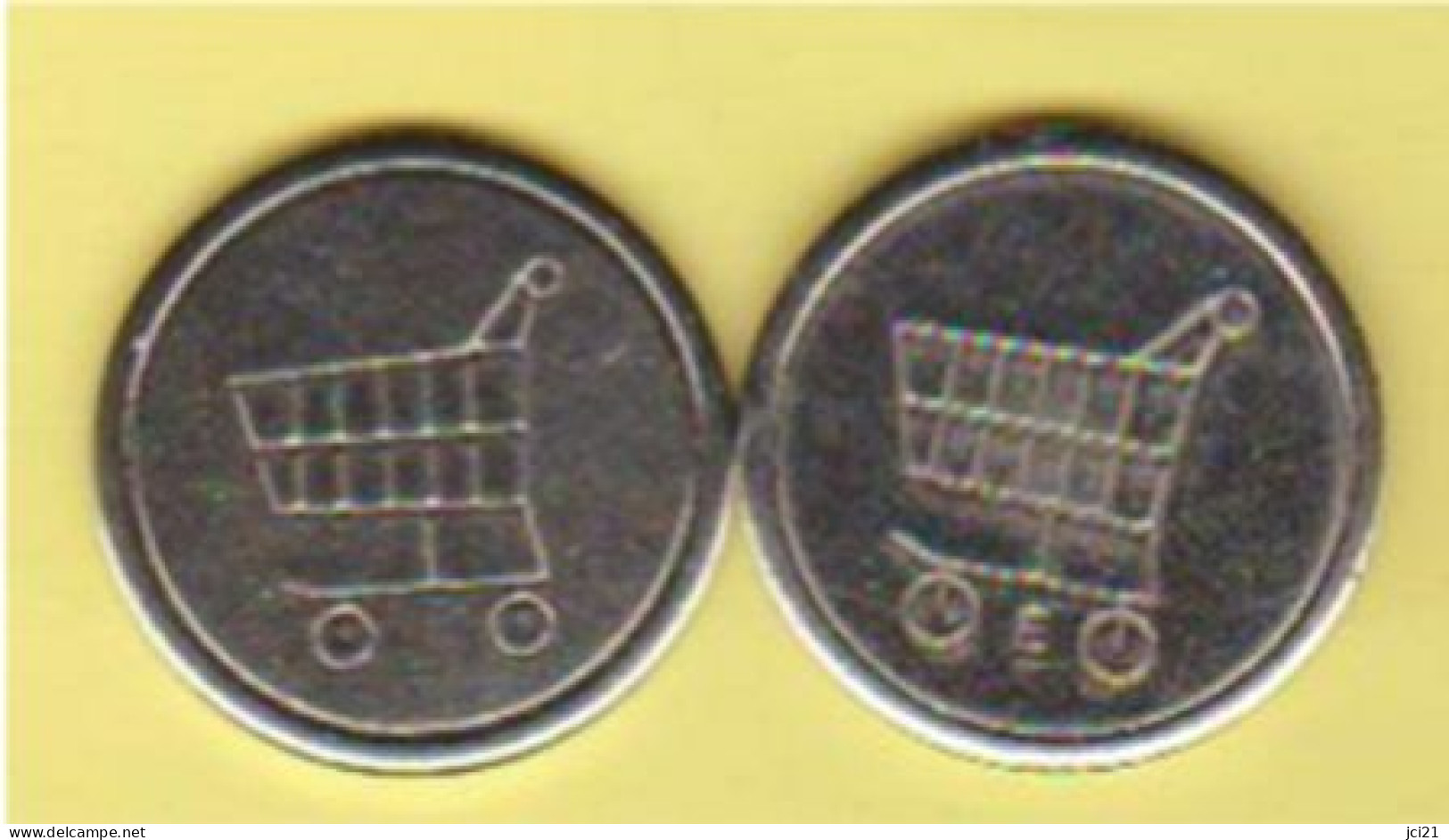 LOT DE 2 JETONS DE CADDIE DIFFÉRENT " CHARIOT " _J575 - Moneda Carro