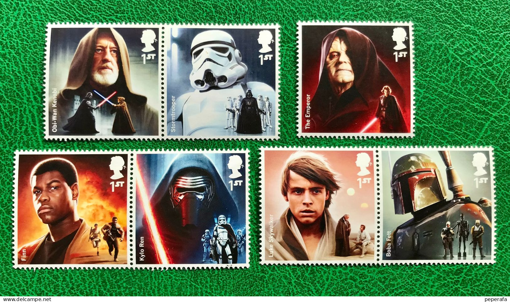 Great Britain - 2015 Star Wars 7 STAMPS, 3 COUPLES AND A LOOSE STAMP,  MNH - Unused Stamps