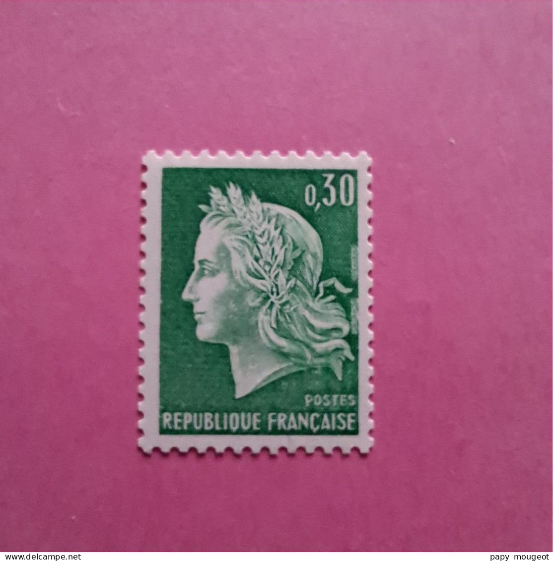 Roulette N°1536Aab 30 C. Vert Gomme Tropicale Numéro Rouge Au Verso - 1967-1970 Marianna Di Cheffer