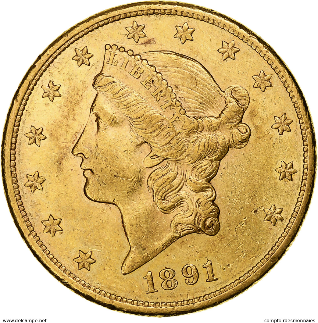 Monnaie, États-Unis, Liberty Head, $20, Double Eagle, 1891, U.S. Mint, San - 20$ - Double Eagles - 1877-1901: Coronet Head  (Testa Coronata)