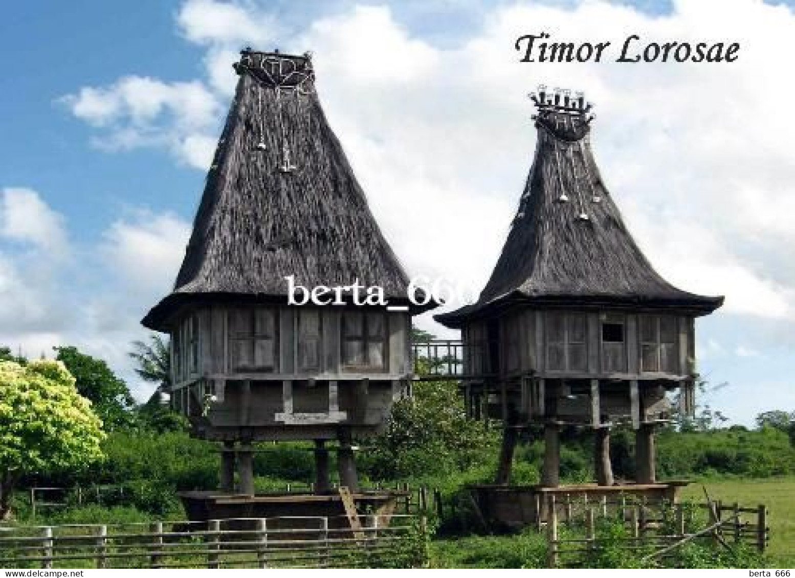 East Timor Sacred Totem Houses New Postcard - Timor Oriental