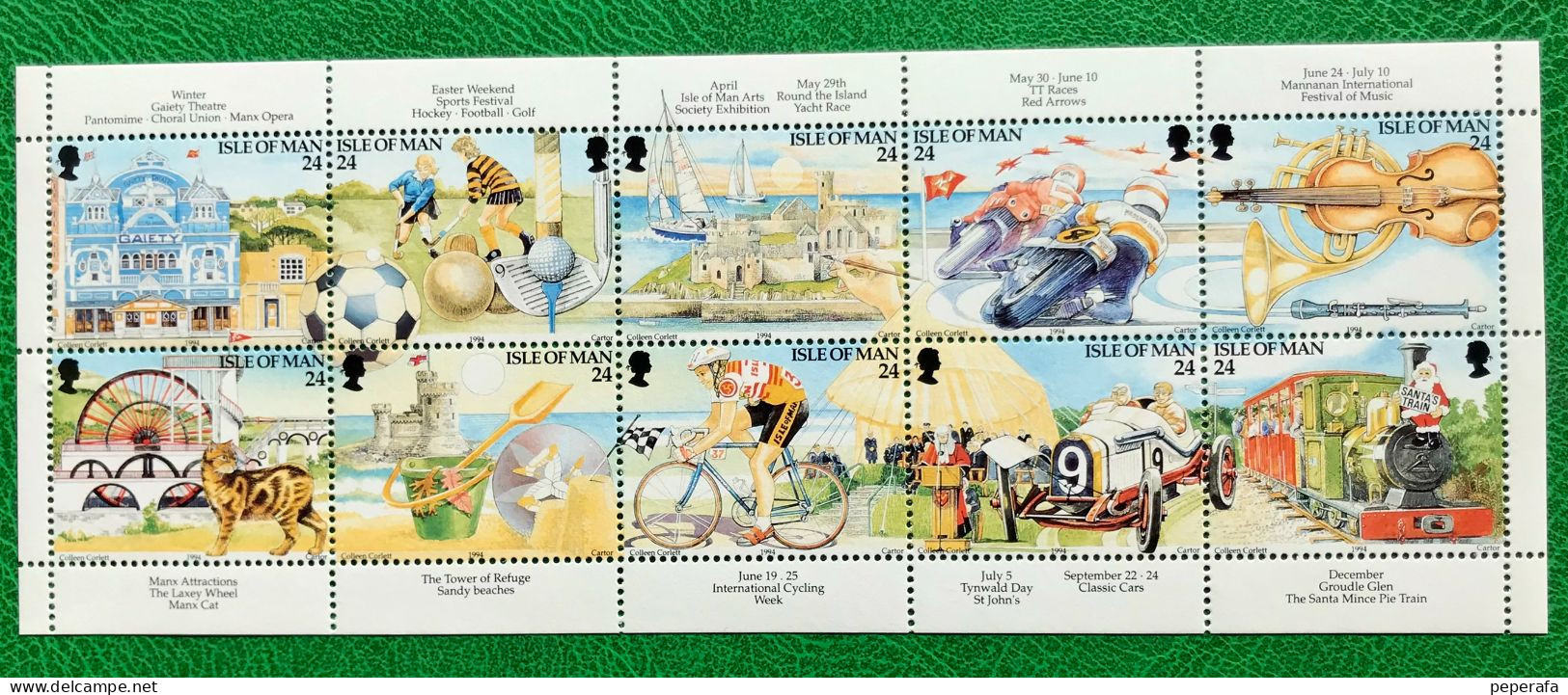 Isle Of Man 1994 Tourism Mint NH, Nature - Performance Art - Sport - Transport - Cats - Music - Man (Eiland)