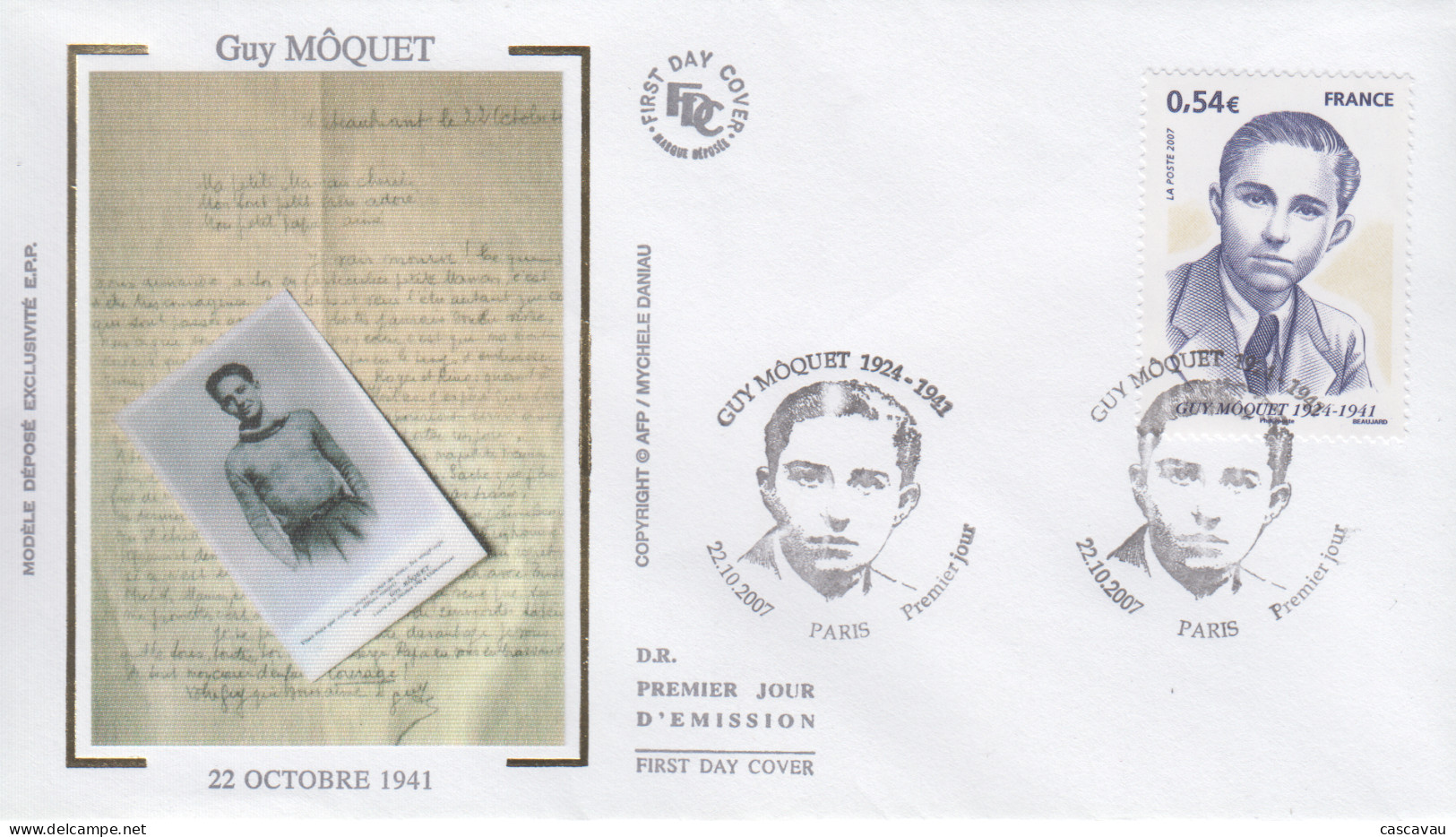 Enveloppe  FDC  1er  Jour   FRANCE   Guy  MOQUET    PARIS   2007 - 2000-2009