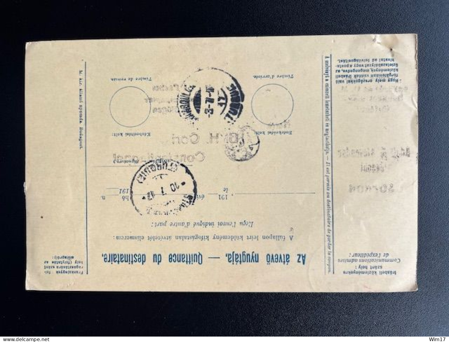 HUNGARY MAGYAR 1917 PARCEL CARD SOPRON TO KONSTANTINOPEL 12-06-1917 HONGARIJE UNGARN - Storia Postale