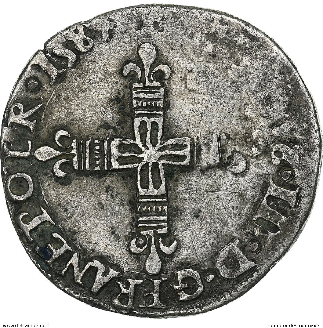 France, Henri III, 1/4 Ecu, 1584, Bayonne, Faux D'époque, Argent, TTB - 1574-1589 Henri III