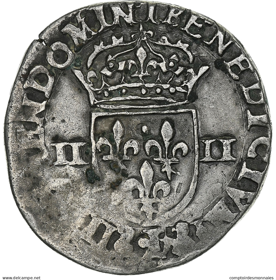 France, Henri III, 1/4 Ecu, 1584, Bayonne, Faux D'époque, Argent, TTB - 1574-1589 Henry III