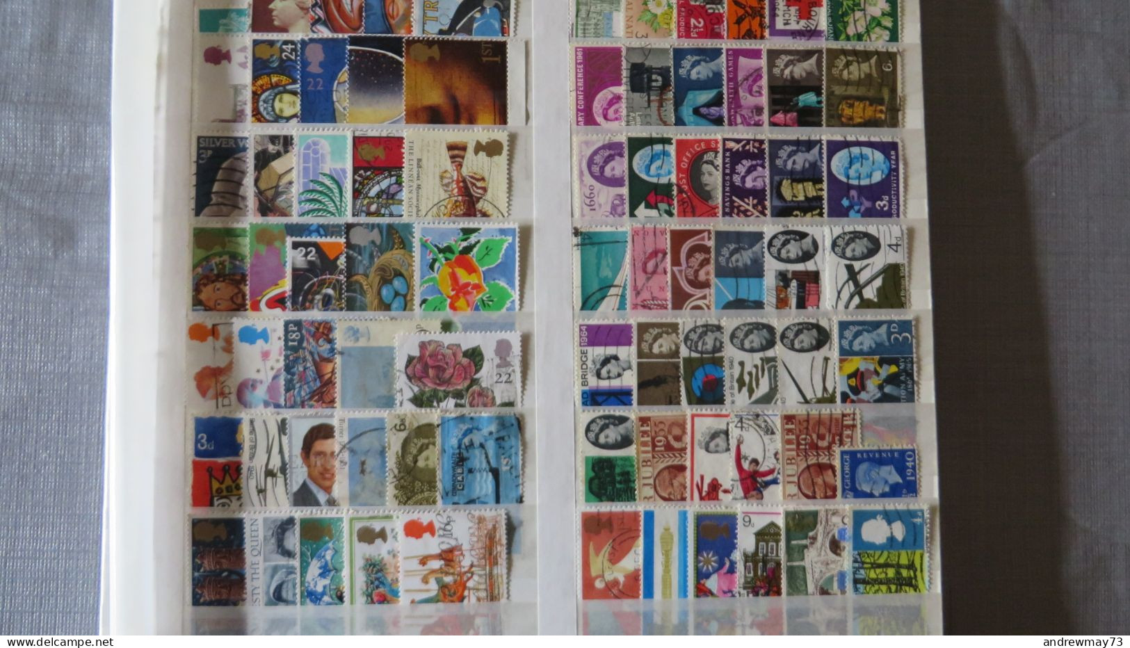 GREAT BRITAIN- 610 DIFFERENT USED STAMPS- SINGLE UP TO 120 £ -BARGAIN PRICE