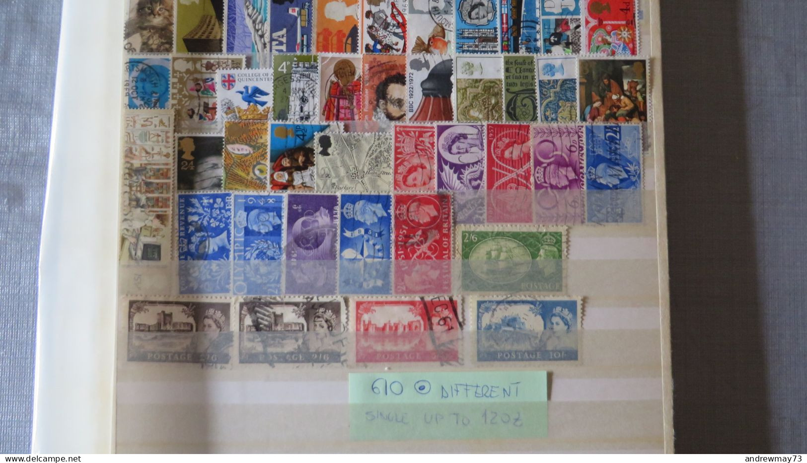 GREAT BRITAIN- 610 DIFFERENT USED STAMPS- SINGLE UP TO 120 £ -BARGAIN PRICE