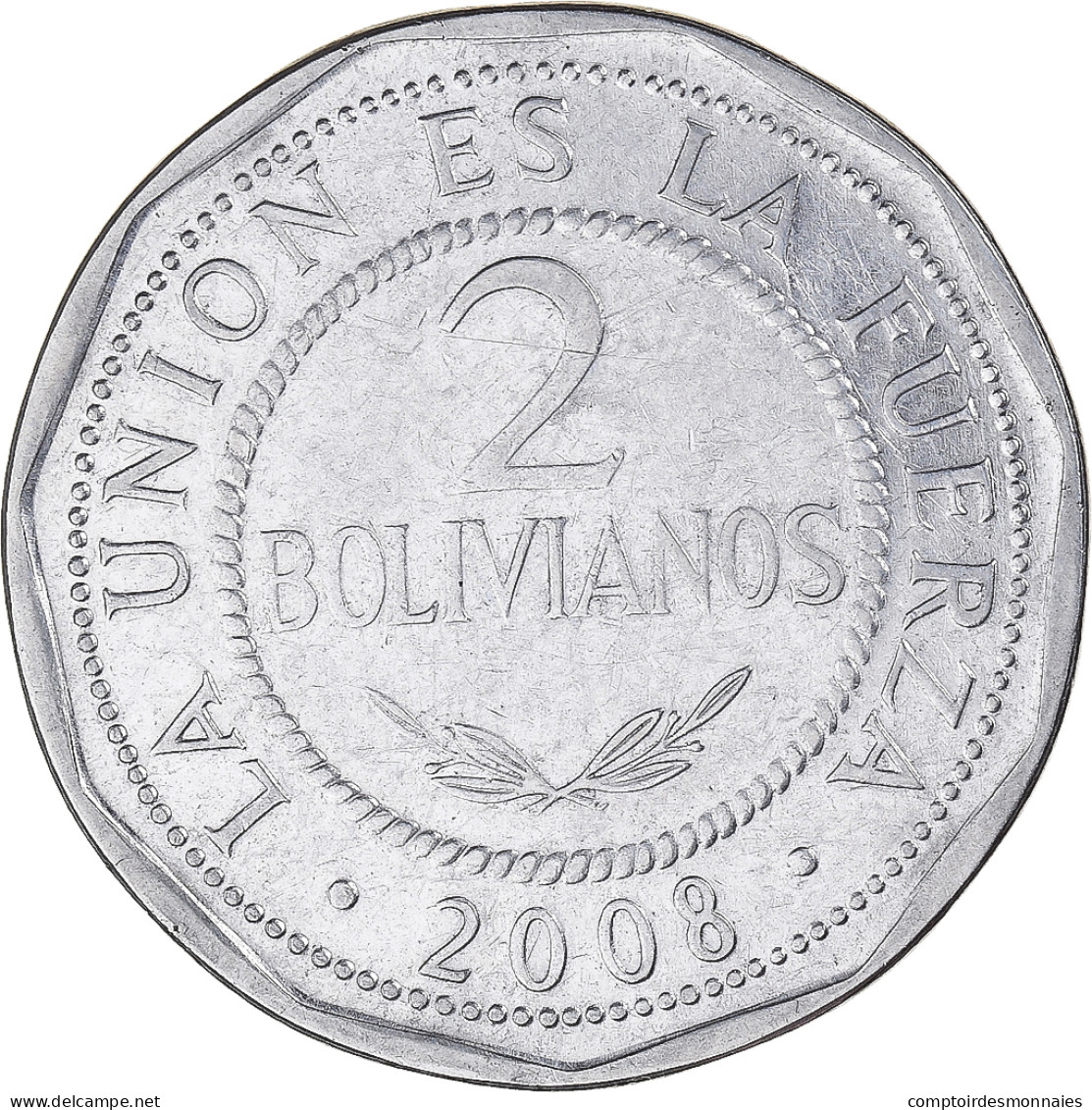 Monnaie, Bolivie, 2 Bolivianos, 2008 - Bolivie