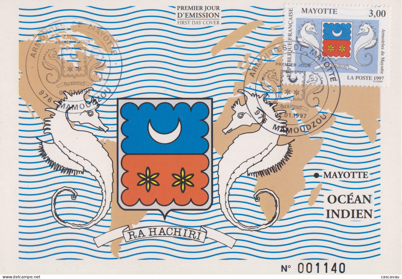 Carte Maximum  1er  Jour    MAYOTTE    Armoiries  De   MAYOTTE    1997 - Sonstige & Ohne Zuordnung