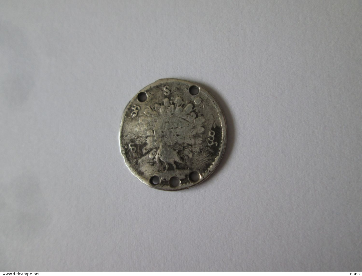 Rare! Burma 1/8 Rupee 1214(1852) Silver Coin See Pictures - Birmania