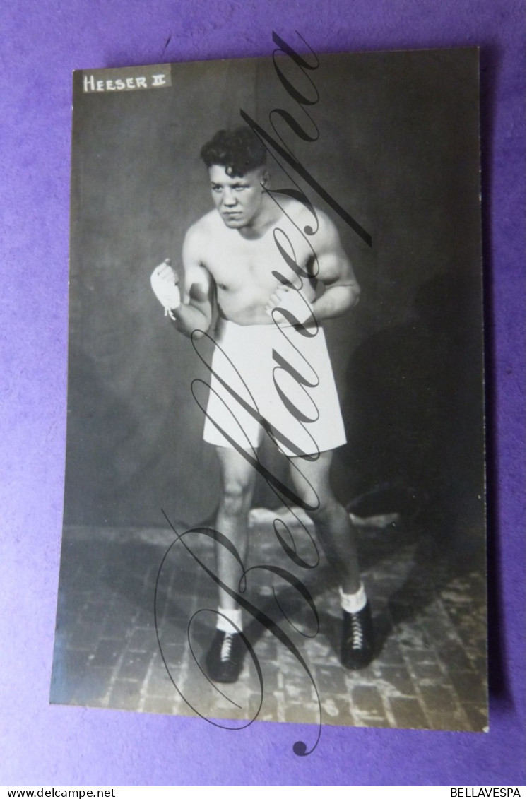 Boksen Bokser   Boxeur Boxing Boxer  " HEESER II  "   Fotokaart Photo HALLEUX - Boxe