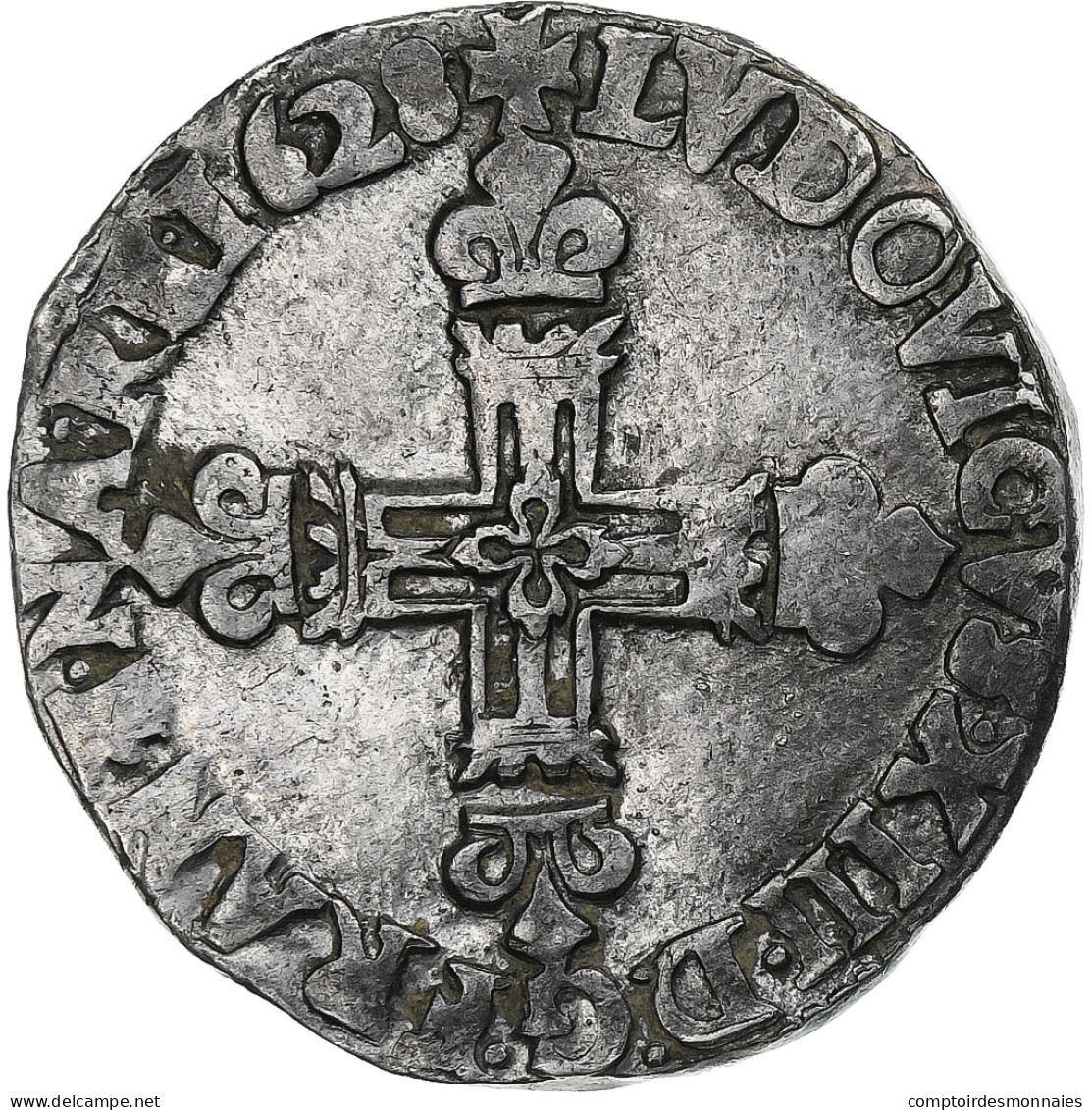 France, Louis XIII, 1/4 Ecu, 1628, Bayonne, Argent, TB+, Gadoury:27 - 1610-1643 Luigi XIII Il Giusto