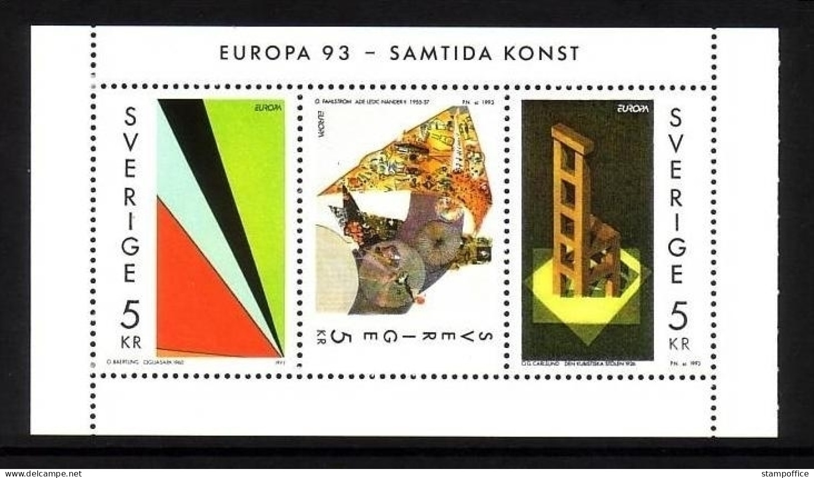 SCHWEDEN MI-NR. H-BLATT 209 D POSTFRISCH(MINT) EUROPA 1993 ZEITGENÖSSISCHE KUNST - 1993