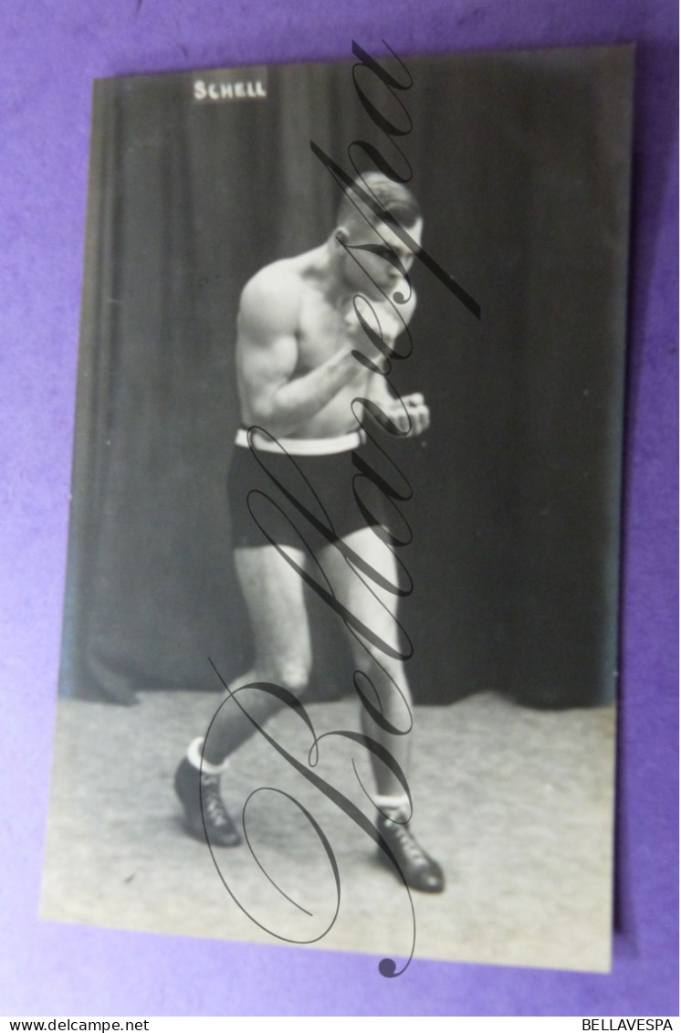 Boksen Bokser   Boxeur Boxing Boxer  " SCHELL  "   Fotokaart Photo HALLEUX - Boxe