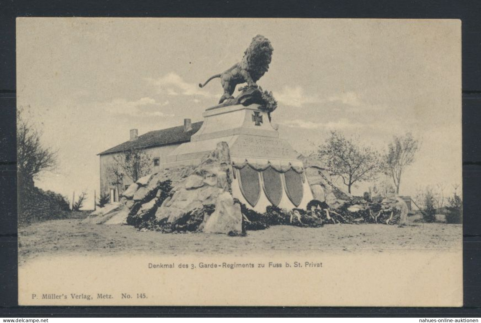 Militaria Ansichtskarte Denkmal 3. Garde Regiment Zu Fuss Bei St. Privat - 1914-18