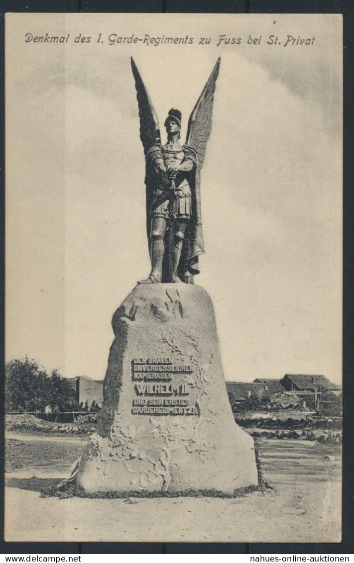 Militaria Ansichtskarte Denkmal 1. Garde Regiment Zu Fuss Bei St. Privat - 1914-18