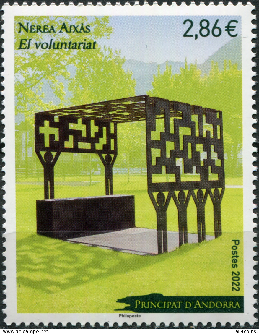 Andorra [Fr.] 2022. Volunteering. Sculptural Composition (MNH OG) Stamp - Neufs