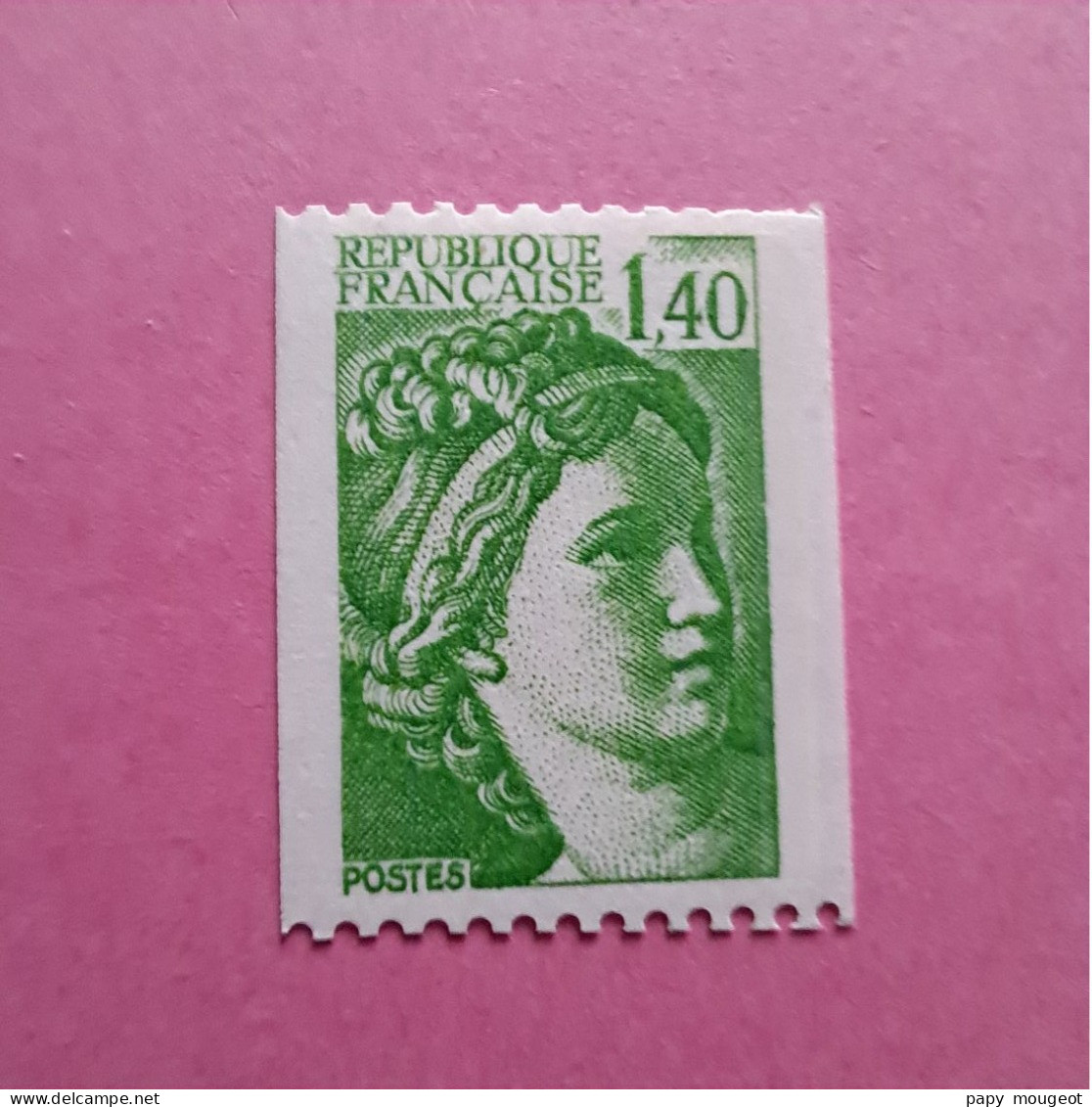 Roulette N°2157a 1 F 40 Vert Numéro Rouge Au Verso - 1977-1981 Sabine De Gandon