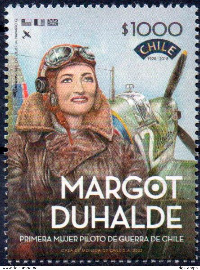 Chile 2023 ** Margot Duhalde, Chile's First Female War Pilot. - Chili